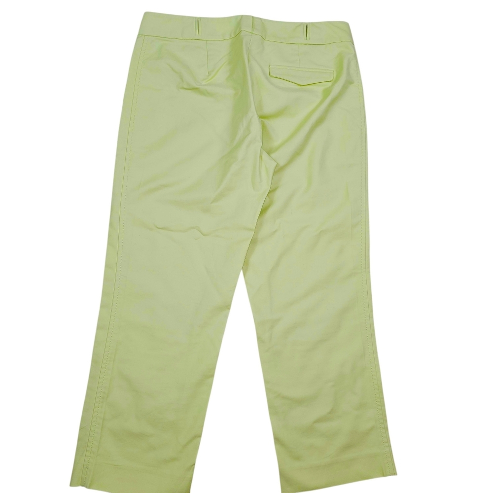 Ann Taylor LOFT Vibrant Lemon Lime Relaxed Fit Casual Capri Pants In 2P - Picture 3 of 6
